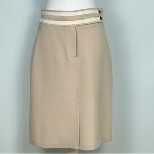 Sharagano Paris Skirt with Grosgrain Detail Waistband